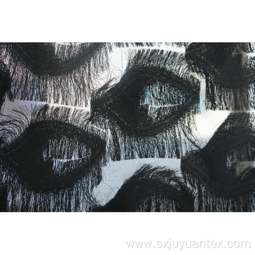 100% Polyester Eyelash Hand Cut Jacquard Fabric